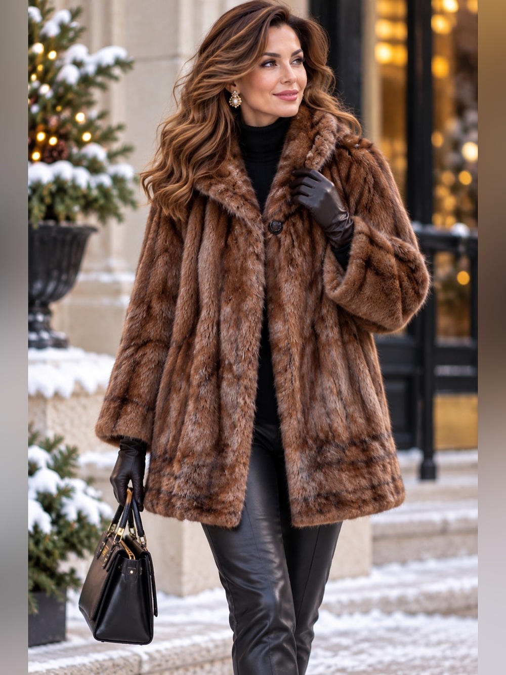 Vintage Furs by Offman Halifax Genuine Brown Fur 30” Coat